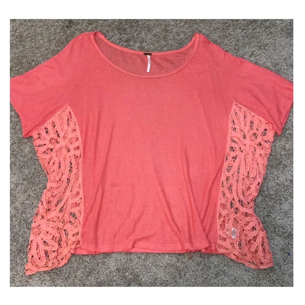 Free People Off the Shoulder Lace Detail Top